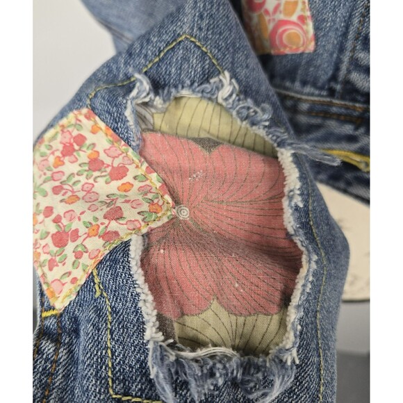 Miss Me Women's Size Medium Cropped Silverlake Denim Jacket Patchwork - Picture 4 of 11
